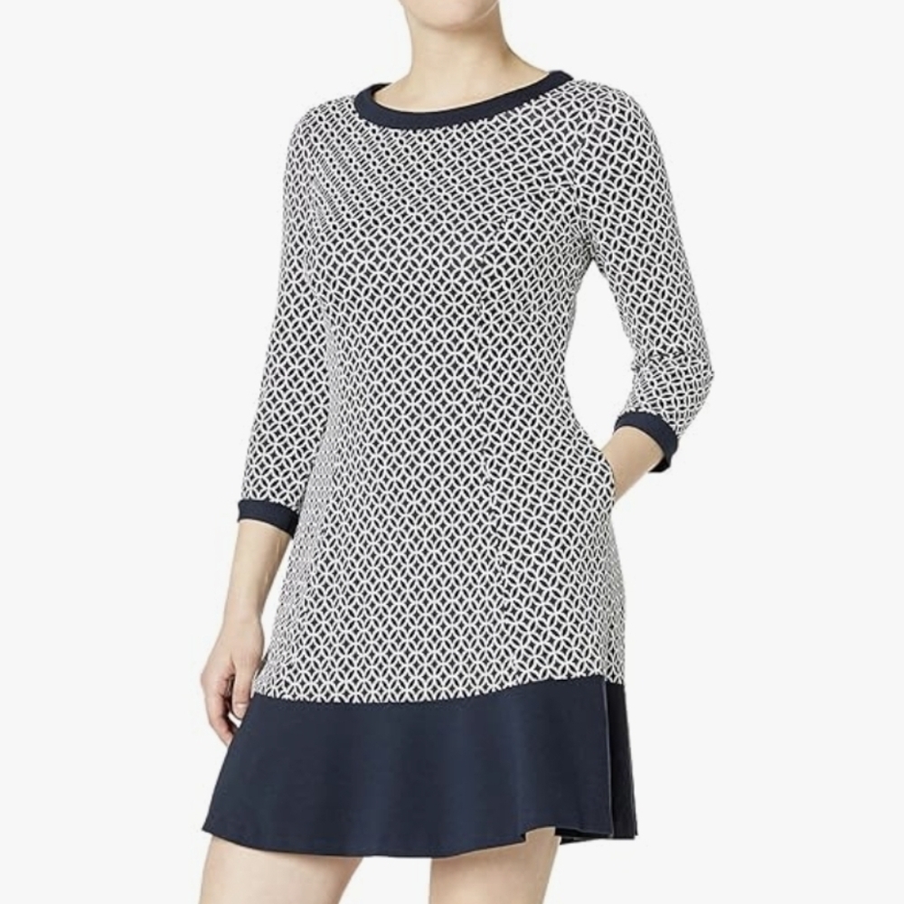 Eliza J A-Line Geometric Midi Dress - Size 12